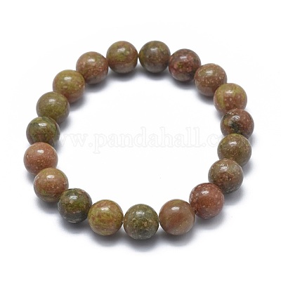 Natural Unakite Bead Stretch Bracelets&nbsp;BJEW-K212-A-042-1