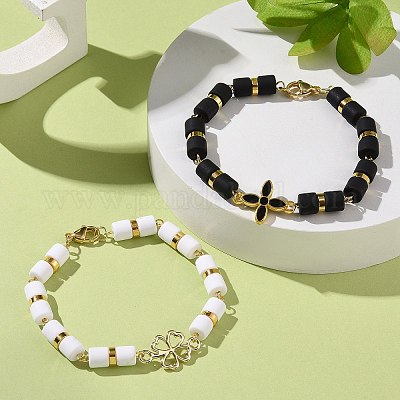 CLAY BEAD BRACELET WHITE