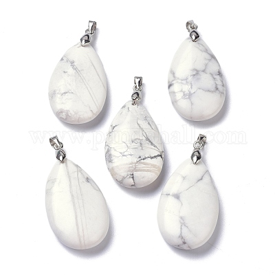 Natural Howlite Pendants&nbsp;G-D084-01P-B16-1