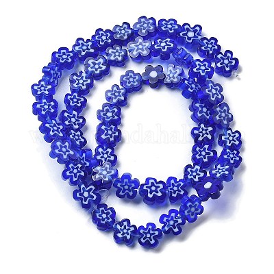 Handmade Millefiori Lampwork Beads Strands&nbsp;LAMP-F035-09D-1
