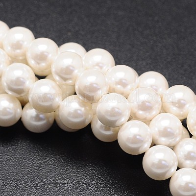 Shell Pearl Beads Strands&nbsp;X-BSHE-E008-8mm-12-1