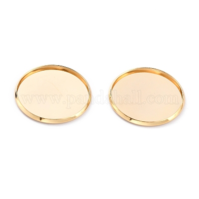 304 Stainless Steel Cabochon Settings&nbsp;STAS-Y001-12I-G-1