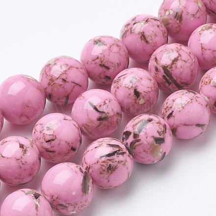Assembled Synthetic Turquoise and Shell Beads Strands G-S212-10mm-09-1