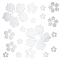 Mirror Wall Stickers, Flower, Self Adhesive Acrylic Mirror Sheets, for Home Living Room Bedroom Decor, White, 262x330x0.1mm, 1set