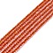Transparent Glass Beads Strands, Faceted, Round, Coral, 2mm, Hole: 0.6mm, about 182~201pcs/strand, 14.57~15.24 inch((37~38.7cm)