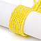 Electroplate Glass Beads Strands, Opaque Solid Color, AB Color Plated, Faceted, Rondelle, Yellow, 2.3~2.7x2mm, Hole: 0.4mm, about 135~140pcs/strand, 26~27cm
