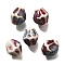 Vintage Style Glazed Ceramic Porcelain Beads, Faceted Bicone, Brown, 11.5x10mm, Hole: 2mm