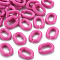 Opaque Acrylic Linking Rings, Quick Link Connectors, For Jewelry Chains Making, Frosted, Oval, Medium Violet Red, 19.5x15x4~5mm, Inner Diameter: 6x11
mm