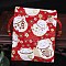 Chinese Style Rectangle Cloth Printed Drawstring Gift Bags, Storage Bags, Cat Shape, 15x12cm