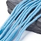 Handmade Polymer Clay Beads, Disc/Flat Round, Heishi Beads, Light Sky Blue, 4x1mm, Hole: 1mm, about 380~400pcs/strand, 17.7 inch