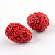 Carved Flower Cinnabar Beads&nbsp;X-CARL-Q004-53-2
