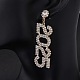 Brass Rhinestone Stud Earrings&nbsp;EJEW-Q012-01G-5
