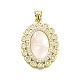 Brass Brass Micro Pave Cubic Zirconia Pendants&nbsp;KK-C087-04G-1