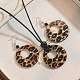 Leopard Print Pattern Round Acrylic Pendant Necklaces and Dangle Earrings Sets&nbsp;WGC0DA0-01-1