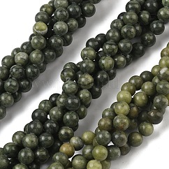 Natural Chinese Jade Beads Strands, TaiWan Jade, Round, 10mm, Hole: 1.3mm, about 36~38pcs/strand, 15 inch