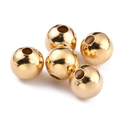 Brass Spacer Beads, Cadmium Free & Lead Free, Long-Lasting Plated, Round, Real 24K Gold Plated, 5mm, Hole: 1.4mm
