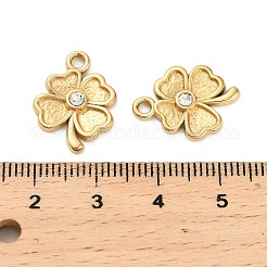 304 Stainless Steel Rhinestone Pendant&nbsp;STAS-U047-17G