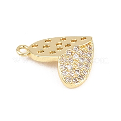 Valentine's Day Brass Micro Pave Clear Cubic Zirconia Charms&nbsp;KK-D225-08G