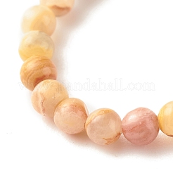 Natural Mixed Stone Round Beaded Stretch Ring with Moonstone&nbsp;RJEW-JR00440