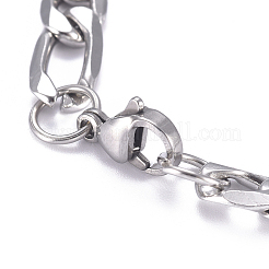 667 Stainless Steel Figaro Chain ID Bracelets&nbsp;BJEW-G631-01P-1