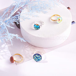 Adjustable Brass Ring Components&nbsp;KK-PH0039-73-RS