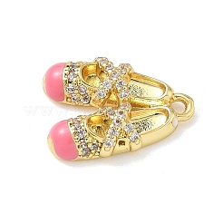 Brass Micro Pave Cubic Zirconia Pendants&nbsp;KK-P342-02G-02