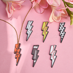 12Pcs 6 Styles Printed Acrylic Big Pendants&nbsp;MACR-CJ0001-53