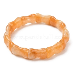 Bamboo Natural Topaz Jade Beads Stretch Bracelets for Women Men&nbsp;BJEW-K272-01Q