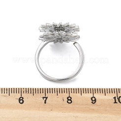 Daisy Rotatable Open Cuff Rings for Women&nbsp;RJEW-S402-05P