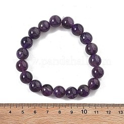 Natural Amethyst Bead Stretch Bracelets&nbsp;X-BJEW-K212-C-034