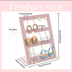 24-Hole Velvet Covered Wood Earring Display Stands&nbsp;EDIS-WH0012-22