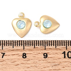 Brass Glass Charms&nbsp;KK-P340-09G-03