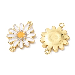 Brass Micro Pave Clear Cubic Zirconia Connector Charms&nbsp;CU-CBA280C-11G-01