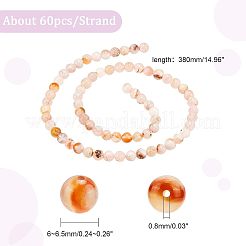 1 Strand Natural Cherry Blossom Agate Beads Strands&nbsp;G-OC0003-29B