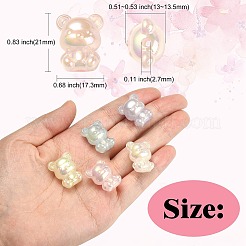 60Pcs 6 Colors UV Plating Rainbow Iridescent Acrylic Beads&nbsp;PACR-CJ0001-22