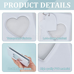 3 Inch PVC Mini Heart Hollow Photocard Holder Book&nbsp;AJEW-WH0038-65P-01