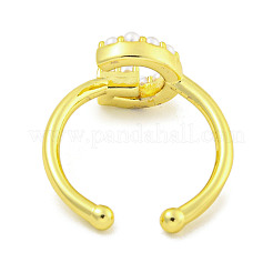 Rack Plating Brass Open Cuff Rings for Women&nbsp;RJEW-F162-01G-G