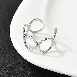 304 Stainless Steel Open Cuff Rings&nbsp;RJEW-H261-17P