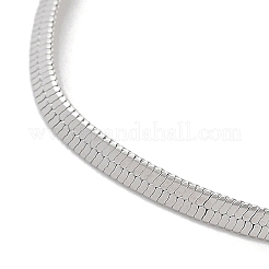 Brass Flat Snake Chain Necklaces for Women&nbsp;NJEW-Q344-04P