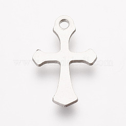 Tarnish Resistant 201 Stainless Steel Tiny Cross Charms&nbsp;STAS-P121-13