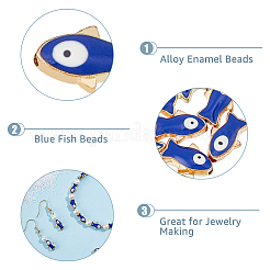 Light Gold Plated Alloy Enamel Beads&nbsp;ENAM-WH0001-24