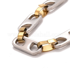 PVD Vacuum Plating 201 Stainless Steel Oval Link Chain Bracelets&nbsp;STAS-E160-04GP