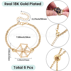 6Pcs Brass Braided Macrame Pouch Empty Stone Holder Bracelet Making&nbsp;BJEW-SC0001-73