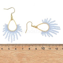 Stainless Steel with Glass Seed Beads Dangle Earrings&nbsp;EJEW-MZ00826