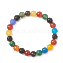 Natural Agate Beaded Stretch Bracelets for Women&nbsp;BJEW-JB12963