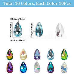 100Pcs 10 Colors Glass Pendants&nbsp;GLAA-SP0001-61