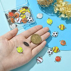 40Pcs 8 Styles Sports Theme Alloy Enamel Connector Charms&nbsp;ENAM-CJ0005-90