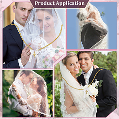 Polyester Bridal Veils and Polyester Cord Wrist Corsages for Wedding&nbsp;HJEW-BC00090-01