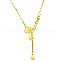 Brass Flower Tassel Pendant Necklaces for Women&nbsp;WG8DA3A-01