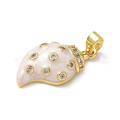 Brass Micro Pave Cubic Zirconia Pendants&nbsp;KK-I371-27G-01